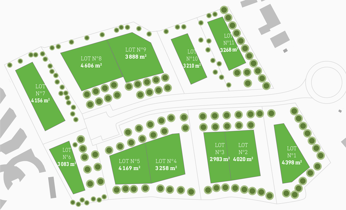 Parc d'activités économiques Molina Les Roches - plan des lots